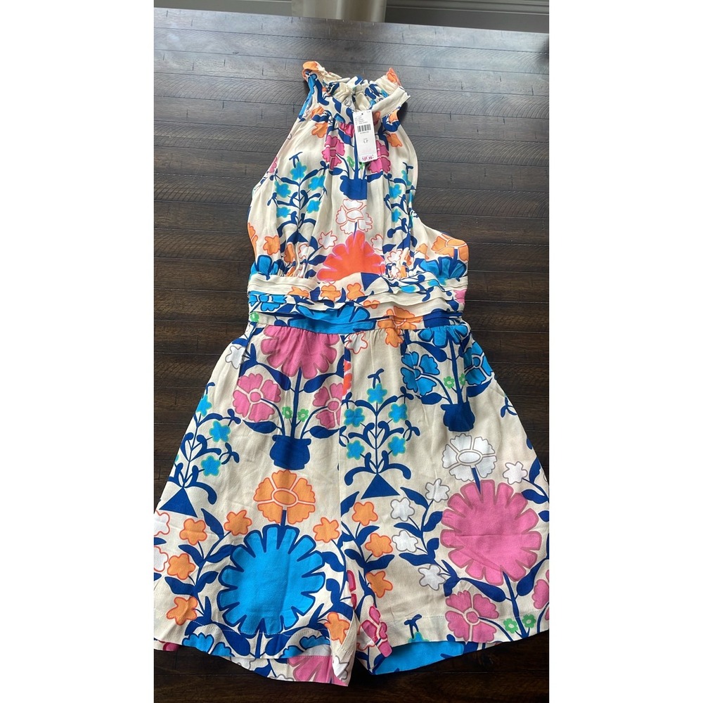 Anthropologie Plenty by Tracy Reese Ruffled Floral Romper LP
